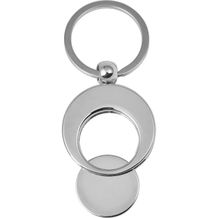 Schlüsselanhänger aus Metall mit Einkaufswagenchip Christie (silber) (Art.-Nr. CA264222)