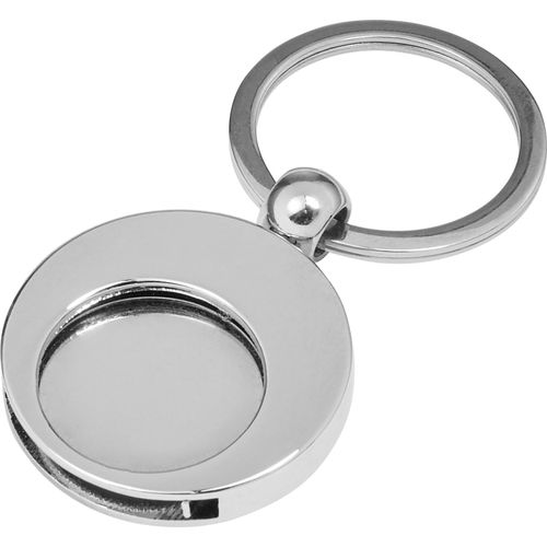 Schlüsselanhänger aus Metall mit Einkaufswagenchip Christie (Art.-Nr. CA264222) - Schlüsselanhänger aus Metall mit Einka...