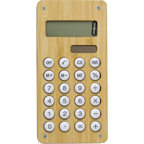 Taschenrechner aus Bambus Thomas (Art.-Nr. CA314138) - Taschenrechner aus Bambus und ABS, mit...