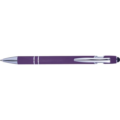 Kugelschreiber mit Touchfunktion Primo (Art.-Nr. CA346377) - Aluminium-Kugelschreiber mit Gummibeschi...