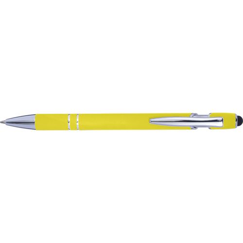 Kugelschreiber mit Touchfunktion Primo (Art.-Nr. CA353384) - Aluminium-Kugelschreiber mit Gummibeschi...