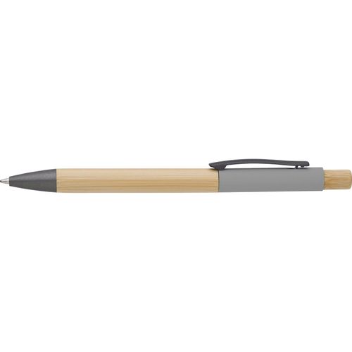 Bambus-Kugelschreiber Cesar (Art.-Nr. CA357957) - Kugelschreiber aus Bambus mit aluminiumf...
