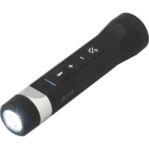 ABS-LED-Taschenlampe Lewis (Art.-Nr. CA359298) - ABS-LED-Taschenlampe, kabelloser Lautspr...