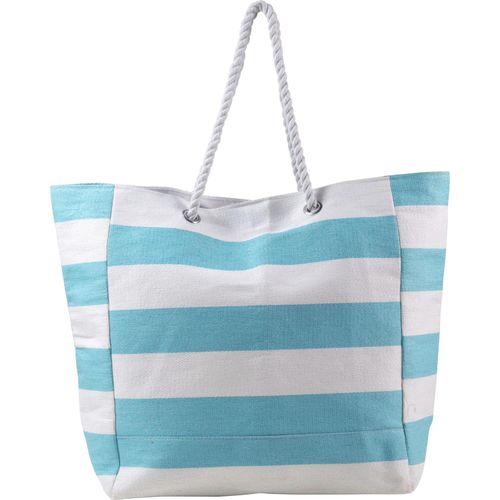 Strandtasche aus Baumwolle/Polyester Luzia (Art.-Nr. CA367477) - Strandtasche aus Polyester, gestreift,...