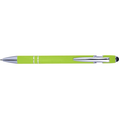 Kugelschreiber mit Touchfunktion Primo (Art.-Nr. CA370311) - Aluminium-Kugelschreiber mit Gummibeschi...