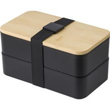 Doppellagige PP-Lunchbox Maxton (Schwarz) (Art.-Nr. CA372469)