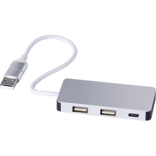 Recycelte Aluminium USB Hub Layton (Art.-Nr. CA390830) - Aluminium USB Hub mit 3 Anschlüssen...