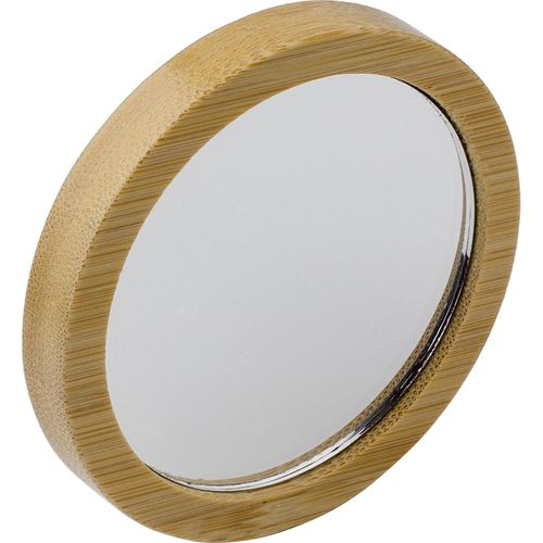 Bambus-Taschenspiegel Jeremiah (Art.-Nr. CA393406) - Spiegel aus Bambus mit einer Tasche....