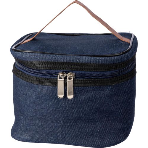 Denim-Kühltasche Franz (Art.-Nr. CA395776) - Denim-Kühltasche mit PU-Details un...