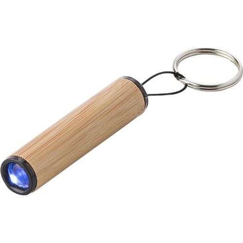 Mini-Taschenlampe aus Bambus mit Schlüsselanhänger Ilse (Art.-Nr. CA400731) - Bambus-Mini-Taschenlampe mit einer...