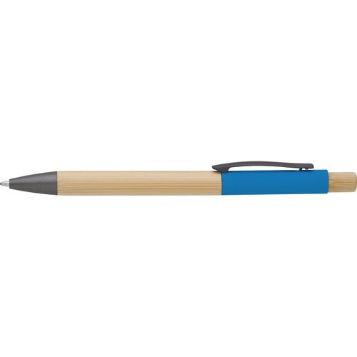 Bambus-Kugelschreiber Cesar (Art.-Nr. CA437961) - Kugelschreiber aus Bambus mit aluminiumf...