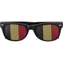 Fan Sonnenbrille aus Plexiglas Lexi (schwarz/gelb/rot) (Art.-Nr. CA476106)