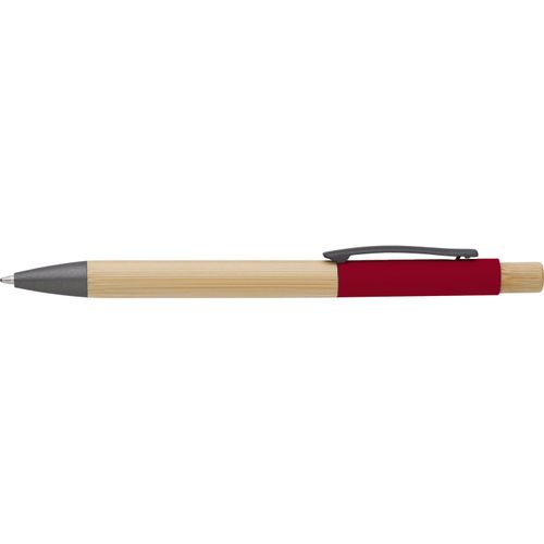 Bambus-Kugelschreiber Cesar (Art.-Nr. CA481194) - Kugelschreiber aus Bambus mit aluminiumf...