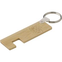Bambus-Schlüsselanhänger mit Telefonhalterung (Braun) (Art.-Nr. CA494018)