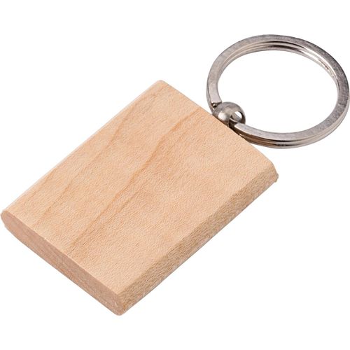 Schlüsselanhänger aus Holz Shania (Art.-Nr. CA494349) - Schlüsselanhänger eckig aus Holz m...