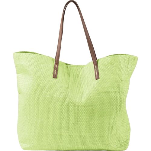 Strandtasche aus Papier Sana (Art.-Nr. CA505067) - Strandtasche aus Polyester mit dunkelbra...