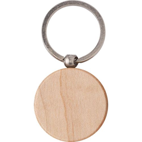 Schlüsselanhänger aus Holz May (Art.-Nr. CA513539) - Schlüsselanhänger rund aus Holz m...