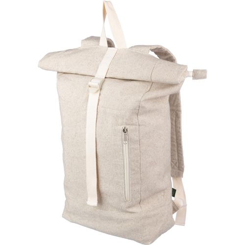 Hanf (280 gr/m2) Rolltop Rucksack Margarete (Art.-Nr. CA590028) - Hanf (280 gr/m2) Rolltop-Rucksack mit...