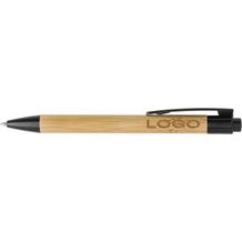 Kugelschreiber aus Bambus Lacey (Schwarz) (Art.-Nr. CA590449)