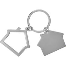 Schlüsselanhänger 'Home' aus Zink-Aluminium in Hausform (silber) (Art.-Nr. CA595693)