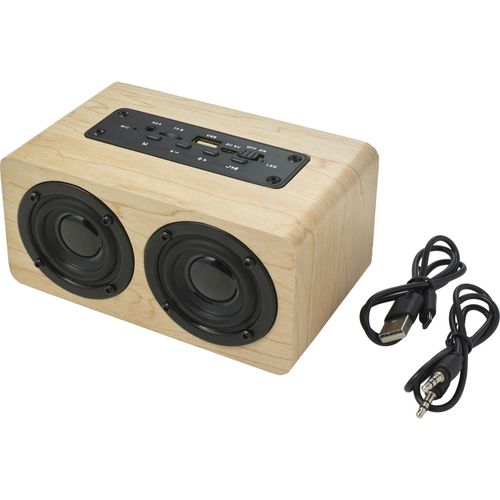 Wireless Lautsprecher aus Holz Adrienne (Art.-Nr. CA596578) - Wireless Lautsprecher aus Holz mit zwei...