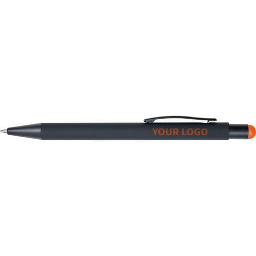 Kugelschreiber aus Aluminium Formentera (Art.-Nr. CA597684) - Gummierter schwarzer Kugelschreiber...
