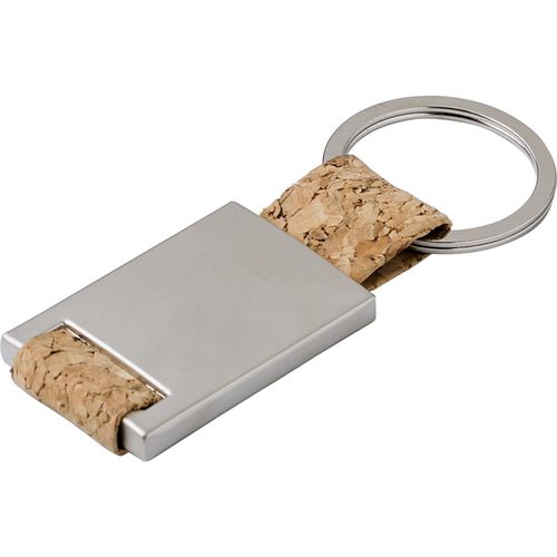 Schlüsselanhänger aus Kork Alexandra (Art.-Nr. CA626730) - Schlüsselanhänger aus Kork mit Zinkdet...