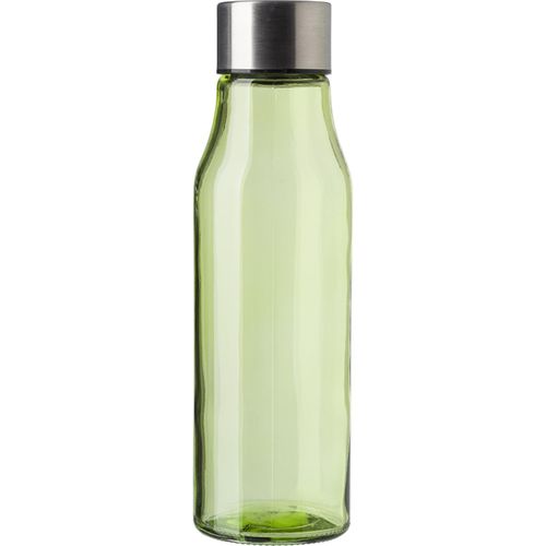 Trinkflasche aus Glas und rostfreiem Stahl (500 ml) Andrei (Art.-Nr. CA635196) - Glasflasche (500ml) mit Edelstahldeckel....