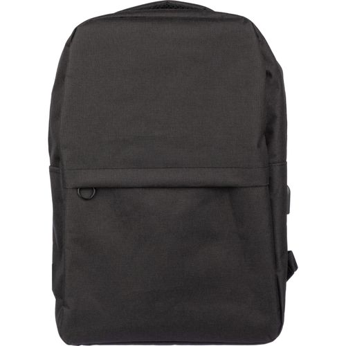 rPET (600D) Rucksack Henrik (Art.-Nr. CA725036) - rPET (600D) Rucksack mit USB-Anschlussö...