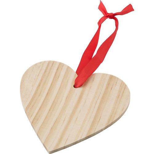 Weihnachtsbaumanhänger aus Holz Einar (Art.-Nr. CA735737) - Weihnachtsbaumanhänger 'X-MAS Heart...