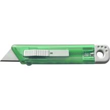 Cutter-Messer mit Federkernautomatik aus Kunststoff Griffin (hellgrün) (Art.-Nr. CA764463)
