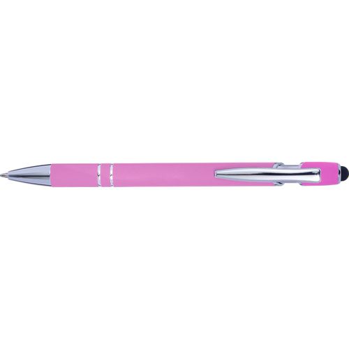 Kugelschreiber mit Touchfunktion Primo (Art.-Nr. CA792118) - Aluminium-Kugelschreiber mit Gummibeschi...