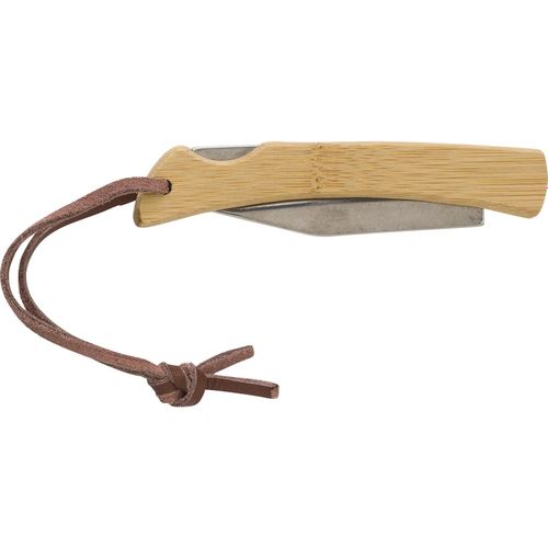 Klappbares Messer aus Edelstahl und Bambus Beckett (Art.-Nr. CA808617) - Klappbares Messer aus rostfreiem Stahl...