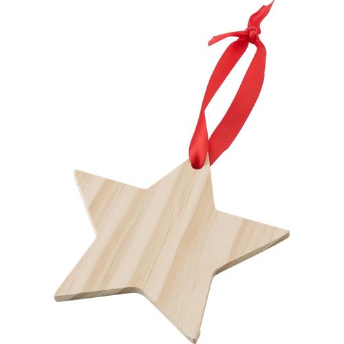 Weihnachtsbaumanhänger aus Holz Caspian (Art.-Nr. CA835428) - Weihnachtsbaumanhänger 'X-MAS Star...