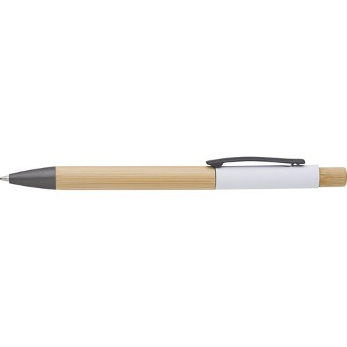 Bambus-Kugelschreiber Cesar (Art.-Nr. CA850880) - Kugelschreiber aus Bambus mit aluminiumf...