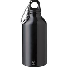 Recycelte Aluminiumflasche (400 ml) Myles (Schwarz) (Art.-Nr. CA860525)