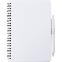 Antibakterielles Notizbuch mit Kugelschreiber Mika (weiß) (Art.-Nr. CA911561)