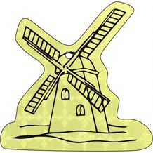 Anhänger A-12 Windmühle 60 x 59 mm (gelb) (Art.-Nr. CA836412)