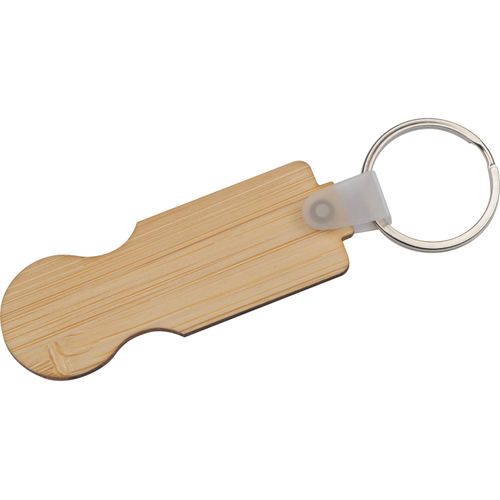 Schlüsselanhänger Gothenburg (Art.-Nr. CA250132) - Schlüsselanhänger aus Bambus mit integ...