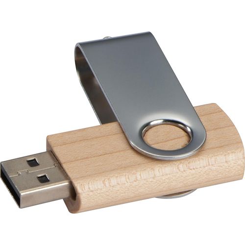 USB-Stick Lessines 4 GB (Art.-Nr. CA363118) - USB-Stick aus hellem Holz (Ahorn) und...