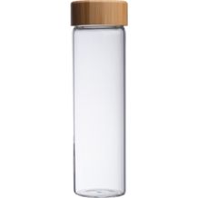 Glasflasche mit Bambusdeckel Santa Cruz (transparent) (Art.-Nr. CA435179)