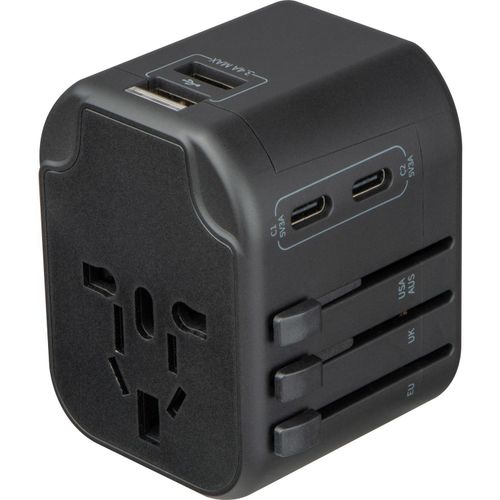 Reiseadapter Maracena (Art.-Nr. CA459933) - Reiseadapter aus Kunststoff mit 2x USB...