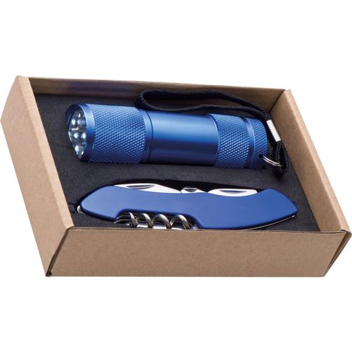 Set Taschenlampe & Taschenmesser Dover (Art.-Nr. CA702797) - Set bestehend aus einer Aluminiumtaschen...
