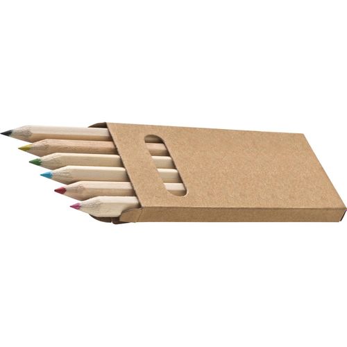 Holzbuntstifte Minnie (Art.-Nr. CA825306) - 6 kurze Buntstifte im Pappetui. Ihre...