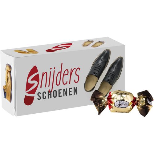 Box mit 4 Schokoladenpralinen (Art.-Nr. CA051740) - Box 4c-Euroskala bedruckt mit 4 Schokola...