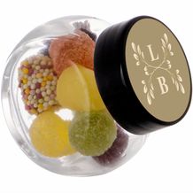 Mikro Glas 50 ml gefüllt mit Süßigkeiten (Transparent/Schwarz) (Art.-Nr. CA192116)