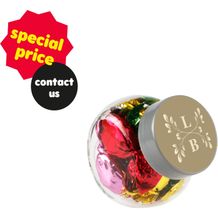 Mikro Glas 50 ml gefüllt mit Süßigkeiten (Transparent/Silber) (Art.-Nr. CA228066)