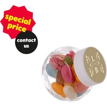 Mikro Glas 50 ml gefüllt mit Süßigkeiten (Transparent/Weiß) (Art.-Nr. CA234923)