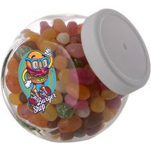 Kleines Glas 0,4 Liter gefüllt mit Süßigkeiten (weiß) (Art.-Nr. CA257718)