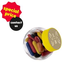 Mikro Glas 50 ml gefüllt mit Süßigkeiten (Transparent/Gelb) (Art.-Nr. CA302676)